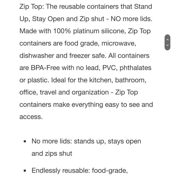 Zip Top Reusable Silicone 3-Piece Cup Set- Frost - Picture 14 of 16